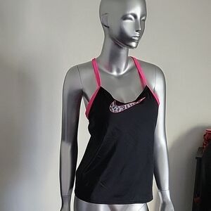 Nike Black Tank Top with Pink Straps